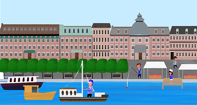 주간 PSD 나무 식물 여자 남자 백그라운드 벤치 의자 일러스트 낚시 사람 풍경 빌딩 여러명 야외 건물 강 도시 보행자 강가 해안도시 낚시꾼 낚시터 선박 국내일러스트 자연요소 건축물 가구 다수 수상교통 레저 파일형식