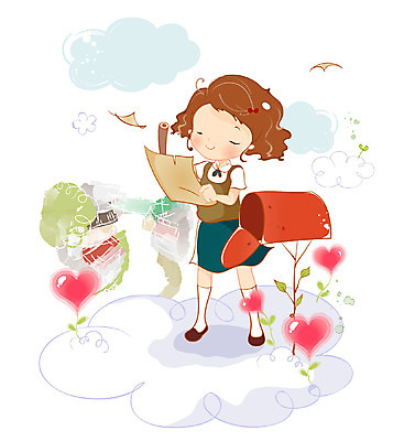 EPS 구름 여자 어린이교육 교육 종이 길 초등학생 어린이 백그라운드 일러스트 상상 한명 사람 소녀 판타지 연필 펜 마을 우체통 하트 편지 여자만 여자한명만 어린이만 소녀만 소녀한명만 국내일러스트 자연요소 모양 1 학생 학용품 필기구 파일형식 벡터