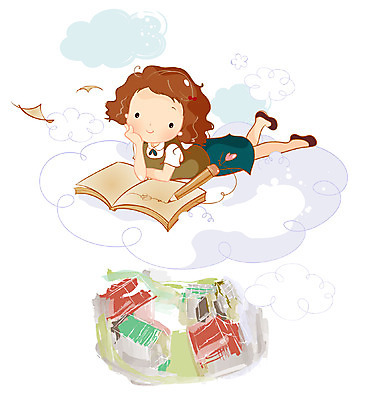 EPS 구름 여자 어린이교육 교육 종이 초등학생 어린이 엎드리기 일러스트 상상 하늘 한명 사람 소녀 책 판타지 연필 마을 공책 하트 기록 여자만 여자한명만 어린이만 소녀만 소녀한명만 국내일러스트 자연요소 모양 1 학생 모션 문구용품 학용품 필기구 파일형식 벡터