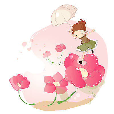 EPS 식물 여자 어린이교육 교육 꽃잎 꽃 초등학생 어린이 꽃밭 일러스트 우산 상상 한명 사람 소녀 판타지 달리기 여자만 여자한명만 어린이만 소녀만 소녀한명만 국내일러스트 1 학생 모션 파일형식 벡터