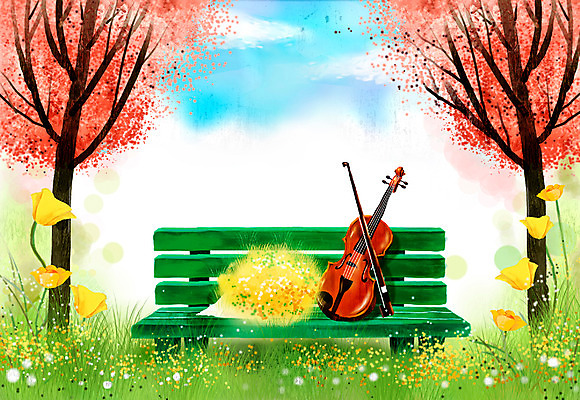 주간 PSD 나무 식물 구름 꽃 문화 예술 악기 음악 꽃다발 백그라운드 벤치 의자 일러스트 자연 페인터 하늘 현악기 사람없음 야외 풀 민들레 바이올린 활 감성 자연주의 국내일러스트 자연요소 가구 컨셉 페인팅 문화예술 생태계 파일형식