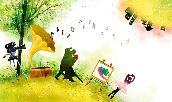 PSD 나무 식물 여자 남자 실루엣 문화 예술 선 음악 백그라운드 음표 일러스트 노래 자연 페인터 사람 야외 건물 세명 카메라 촬영 댄서 춤 풀 발레 이젤 발레리나 감성 축음기 영사기 자연주의 화판 촬영카메라 탱고 국내일러스트 직업 건축물 기호 음향기기 컨셉 페인팅 문화예술 촬영기법 전자제품 미술도구 골동품 생태계 파일형식