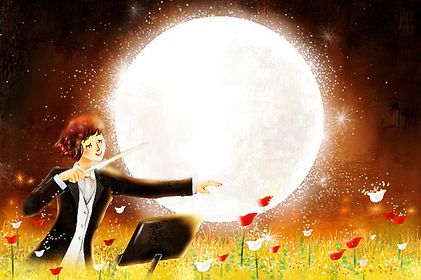 PSD 식물 직업 남자 꽃 문화 예술 백그라운드 일러스트 자연 페인터 한명 사람 20대 성인 야외 빛 보름달 달 보면대 야간 감성 지휘봉 지휘자 지휘 자연주의 지휘복 남자만 남자한명만 성인남자만 청년만 청년남자만 청년남자한명만 성인한명만 성인남자한명만 성인만 국내일러스트 자연요소 1 옷 음악 컨셉 페인팅 청년 음악가 생태계 파일형식