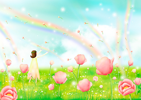 전신 PSD 구름 계절 여자 꽃 분홍색 백그라운드 무지개 꽃밭 일러스트 상상 청소년 자연 페인터 하늘 동화 바람 수채화 한명 서기 사람 풍경 손짓 초원 야외 10대 빛 반짝임 판타지 화관 봄 꿈 수제그림 오로라 봄바람 여자만 여자한명만 십대만 십대여자만 십대여자한명만 봄배경 국내일러스트 자연요소 식물 1 컬러 모션 자연현상 페인팅 날씨 생태계 파일형식
