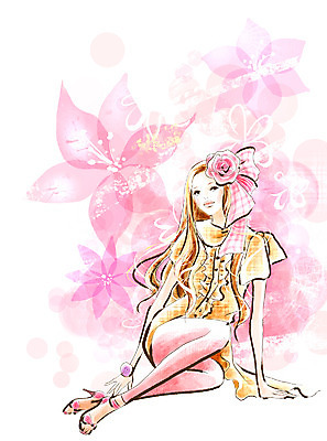 전신 PSD 모델 라이프스타일 긴머리 드레스 계절 여자 패션 꽃 리본 꽃백그라운드 일러스트 페인터 한명 사람 앉기 20대 성인 유행 봄 화사함 여자만 여자한명만 성인여자만 청년만 청년여자만 성인한명만 청년여자한명만 성인여자한명만 성인만 국내일러스트 식물 1 헤어스타일 옷 백그라운드 컨셉 모션 페인팅 청년 생활 파일형식