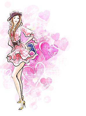 전신 PSD 모델 모자 라이프스타일 드레스 계절 여자 패션 포즈 백그라운드 일러스트 페인터 한명 사람 20대 성인 유행 봄 핸드백 하트 즐거움 클러치 화사함 여자만 여자한명만 성인여자만 청년만 청년여자만 성인한명만 청년여자한명만 성인여자한명만 성인만 국내일러스트 모양 1 잡화 옷 감정 컨셉 가방 페인팅 청년 생활 파일형식