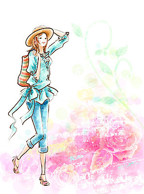 전신 PSD 모델 모자 라이프스타일 계절 여자 패션 꽃 가방 꽃백그라운드 일러스트 페인터 한명 사람 20대 성인 장미 유행 봄 청바지 블라우스 여자만 여자한명만 성인여자만 청년만 청년여자만 성인한명만 청년여자한명만 성인여자한명만 성인만 국내일러스트 식물 1 잡화 백그라운드 상의 바지 페인팅 청년 생활 파일형식