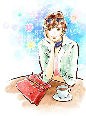 PSD 모델 라이프스타일 계절 여자 패션 꽃 커피 생각 가방 꽃백그라운드 일러스트 페인터 탁자 한명 사람 20대 성인 선글라스 유행 봄 핸드백 화사함 사색 여자만 여자한명만 성인여자만 청년만 청년여자만 성인한명만 청년여자한명만 성인여자한명만 성인만 국내일러스트 식물 1 잡화 안경 음료 가구 백그라운드 컨셉 페인팅 청년 생활 파일형식