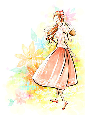 전신 PSD 모델 라이프스타일 긴머리 드레스 계절 여자 패션 꽃 리본 가방 꽃백그라운드 일러스트 페인터 한명 사람 20대 성인 유행 봄 즐거움 화사함 여자만 여자한명만 성인여자만 청년만 청년여자만 성인한명만 청년여자한명만 성인여자한명만 성인만 국내일러스트 식물 1 헤어스타일 잡화 옷 감정 백그라운드 컨셉 페인팅 청년 생활 파일형식