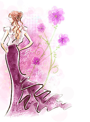 PSD 모델 라이프스타일 드레스 계절 여자 패션 꽃 컬러 꽃백그라운드 일러스트 페인터 한명 사람 20대 성인 유행 보라색 봄 블라우스 화사함 롱스커트 여자만 여자한명만 성인여자만 청년만 청년여자만 성인한명만 청년여자한명만 성인여자한명만 성인만 국내일러스트 식물 1 옷 백그라운드 컨셉 상의 페인팅 청년 생활 치마 파일형식