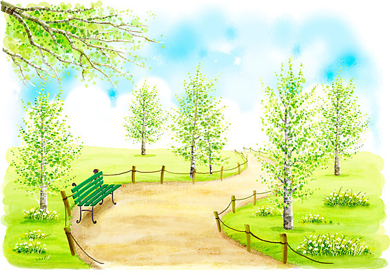 주간 PSD 나무 식물 사계절 계절 공원 공공시설 꽃 길 백그라운드 꽃밭 벤치 의자 일러스트 자연 페인터 하늘 수채화 풍경 잔디 사람없음 야외 울타리 봄 풀 수제그림 봄배경 국내일러스트 자연요소 가구 페인팅 담장 시설 생태계 파일형식
