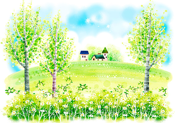 주간 PSD 나무 식물 구름 사계절 계절 꽃 백그라운드 꽃밭 일러스트 자연 페인터 하늘 수채화 주택 풍경 초원 사람없음 야외 봄 담쟁이덩굴 덩굴 언덕 수제그림 봄배경 국내일러스트 자연요소 페인팅 건물 생태계 파일형식