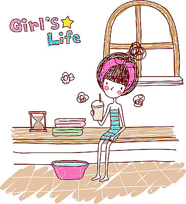 EPS 캐릭터 우먼라이프 라이프스타일 여자 음료 일러스트 청소년 휴식 실내 한명 사람 10대 수건 목욕 모래시계 사우나 세숫대야 찜질 찜질방 여자만 여자한명만 십대만 십대여자만 십대여자한명만 국내일러스트 일러캐릭터 1 모래 시계 컨셉 내부 생활 위생용품 청결 파일형식 벡터