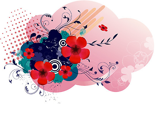 EPS 식물 문양 꽃 실루엣 줄기 백그라운드 무늬 꽃백그라운드 일러스트 자연 사람없음 빨간색 퓨전 팝아트 국내일러스트 컬러 촬영기법 그림 생태계 파일형식 벡터