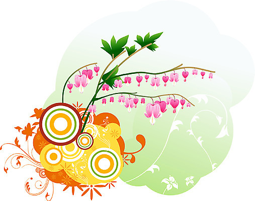 EPS 식물 문양 꽃 실루엣 줄기 분홍색 백그라운드 무늬 꽃백그라운드 일러스트 자연 사람없음 퓨전 팝아트 금낭화 국내일러스트 컬러 촬영기법 그림 생태계 파일형식 벡터