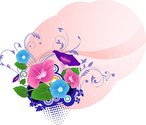 EPS 식물 문양 꽃 실루엣 줄기 백그라운드 무늬 꽃백그라운드 일러스트 자연 사람없음 퓨전 팝아트 나팔꽃 국내일러스트 촬영기법 그림 생태계 파일형식 벡터