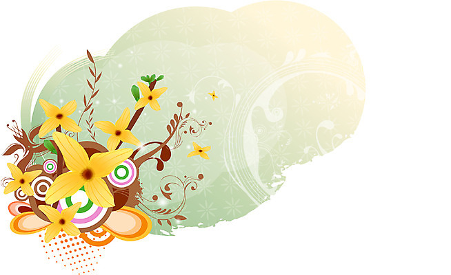 EPS 식물 문양 꽃 실루엣 줄기 백그라운드 무늬 꽃백그라운드 일러스트 자연 사람없음 노란색 개나리 퓨전 팝아트 국내일러스트 컬러 촬영기법 그림 생태계 파일형식 벡터