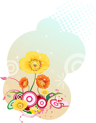 EPS 식물 문양 꽃 실루엣 줄기 백그라운드 무늬 꽃백그라운드 일러스트 자연 사람없음 퓨전 팝아트 양귀비 국내일러스트 촬영기법 그림 생태계 파일형식 벡터