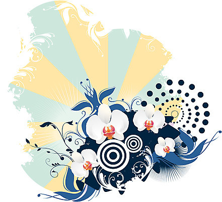 EPS 식물 문양 꽃 실루엣 줄기 백그라운드 무늬 꽃백그라운드 일러스트 자연 사람없음 난초 퓨전 팝아트 국내일러스트 촬영기법 그림 생태계 파일형식 벡터