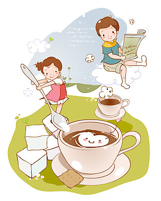 EPS 구름 여자 남자 여유 커피 어린이 일러스트 상상 티타임 휴식 잔 사람 소녀 소년 두명 10대 새싹 쿠키 마시기 하트 신문 차 커피잔 티스푼 각설탕 어린이상상 십대만 동심 국내일러스트 자연요소 모양 식물 식기 감정 음료 컨셉 모션 청소년 디저트 간행물 숟가락 뉴스 설탕 파일형식 벡터