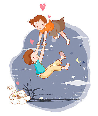 EPS 구름 여자 남자 어린이 일러스트 상상 사랑 사람 소녀 소년 두명 10대 판타지 고양이 달 하트 비행 풀 초승달 어린이상상 십대만 동심 국내일러스트 자연요소 모양 식물 감정 포유류 청소년 반려동물 파일형식 벡터