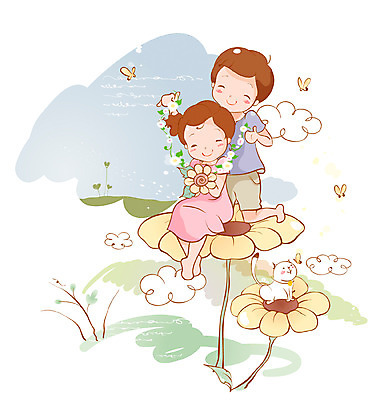 EPS 동물 구름 한마리 커플 여자 남자 어린이 나비 일러스트 상상 사랑 사람 소녀 소년 두명 10대 새싹 고양이 어린이상상 꽃목걸이 십대만 동심 국내일러스트 자연요소 식물 1 꽃 감정 곤충 목걸이 포유류 관계 청소년 반려동물 파일형식 벡터