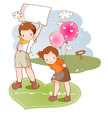 EPS 구름 여자 남자 종이 어린이 일러스트 상상 알림판 사람 소녀 이벤트 소년 두명 10대 팻말 하트 표지판 어린이상상 풍선 십대만 동심 국내일러스트 자연요소 모양 청소년 프레임 파일형식 벡터