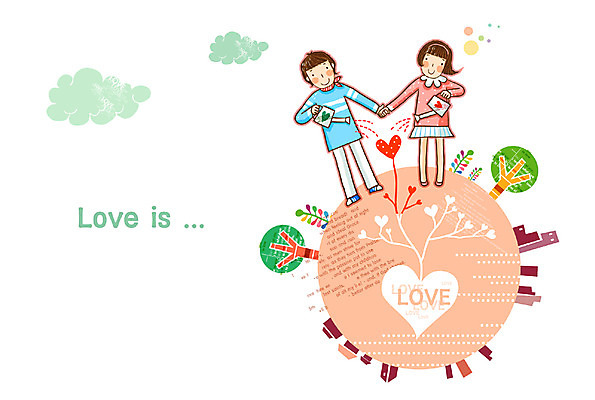 EPS 나무 구름 문자 커플 알파벳 영어 여자 남자 지구 일러스트 사랑 사람 두명 건물 귀여움 물뿌리개 하트 러브스토리 사랑이야기 사랑키우기 하트나무 국내일러스트 자연요소 모양 식물 건축물 감정 컨셉 관계 이야기 스토리 파일형식 벡터