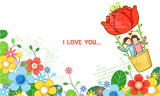 EPS 문자 커플 알파벳 영어 여자 남자 꽃 꽃밭 데이트 일러스트 사랑 사람 두명 귀여움 기구 열기구 비행 러브스토리 사랑이야기 국내일러스트 식물 감정 컨셉 관계 항공교통 이야기 스토리 파일형식 벡터