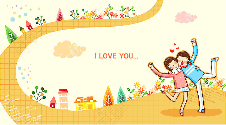 EPS 나무 구름 문자 커플 알파벳 영어 여자 남자 꽃 길 문장 백그라운드 일러스트 어깨동무 주택 사랑 사람 야외 두명 건물 귀여움 하트 러브스토리 사랑이야기 국내일러스트 자연요소 모양 식물 건축물 감정 포즈 컨셉 관계 이야기 스토리 파일형식 벡터