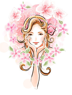 PSD 웰빙 여자 꽃 꽃백그라운드 일러스트 페인터 휴식 한명 사람 20대 성인 화장 뷰티 유행 화사함 여자만 여자한명만 성인여자만 청년만 청년여자만 성인한명만 청년여자한명만 성인여자한명만 성인만 국내일러스트 식물 1 백그라운드 컨셉 페인팅 청년 파일형식