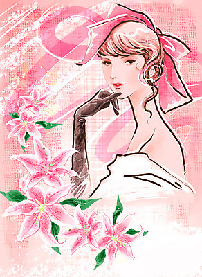 PSD 웰빙 여자 꽃 리본 장갑 꽃백그라운드 일러스트 페인터 휴식 한명 사람 20대 성인 화장 뷰티 유행 화사함 여자만 여자한명만 성인여자만 청년만 청년여자만 성인한명만 청년여자한명만 성인여자한명만 성인만 국내일러스트 식물 1 잡화 백그라운드 컨셉 페인팅 청년 파일형식