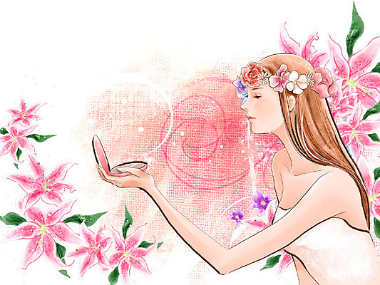 PSD 웰빙 여자 꽃 꽃백그라운드 일러스트 페인터 휴식 한명 사람 20대 성인 화장 뷰티 유행 화관 화장품 거울 파우더 화사함 여자만 여자한명만 성인여자만 청년만 청년여자만 성인한명만 청년여자한명만 성인여자한명만 성인만 국내일러스트 식물 1 백그라운드 컨셉 페인팅 청년 파일형식