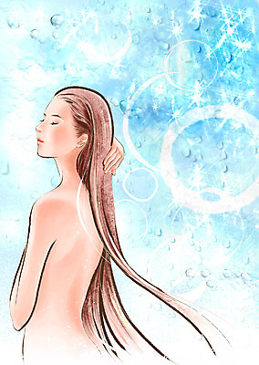 PSD 긴머리 웰빙 여자 일러스트 휴식 한명 사람 20대 성인 뷰티 목욕 물방울 화장실 머리감기 성인여자한명만 국내일러스트 1 헤어스타일 컨셉 청년 청결 여자한명만 성인여자만 파일형식