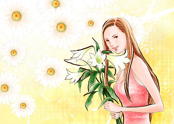 PSD 웰빙 여자 꽃 꽃백그라운드 일러스트 페인터 휴식 국화 한명 미소 사람 20대 성인 화장 뷰티 유행 백합 화사함 여자만 여자한명만 성인여자만 청년만 청년여자만 성인한명만 청년여자한명만 성인여자한명만 성인만 국내일러스트 식물 1 백그라운드 컨셉 페인팅 표정 청년 파일형식