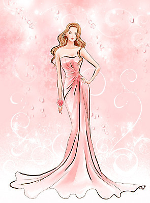 PSD 긴머리 웰빙 드레스 여자 포즈 다이어트 일러스트 페인터 휴식 한명 사람 20대 성인 화장 뷰티 유행 우아함 화사함 여자만 여자한명만 성인여자만 청년만 청년여자만 성인한명만 청년여자한명만 성인여자한명만 성인만 국내일러스트 1 헤어스타일 옷 컨셉 페인팅 건강 청년 파일형식