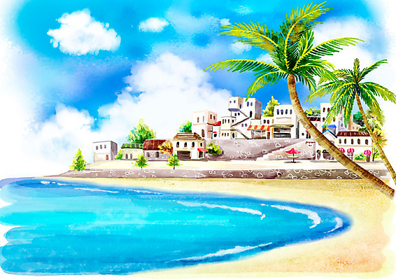 주간 PSD 나무 식물 구름 사계절 계절 모래 바다 백그라운드 일러스트 자연 페인터 하늘 수채화 주택 풍경 해변 사람없음 야외 건물 여름 모래사장 야자수 마을 상점 여름풍경 파라솔 시원함 휴양지 휴식처 상업시설 국내일러스트 자연요소 건축물 페인팅 휴식 장소 시설 생태계 상업 파일형식 여름_계절