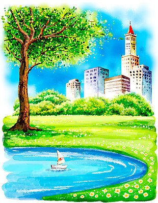 주간 PSD 나무 식물 사계절 계절 공원 공공시설 꽃 호수 백그라운드 일러스트 자연 페인터 하늘 수채화 그림자 풍경 빌딩 잔디 사람없음 야외 건물 여름 정원 여름풍경 연못 도시 숲 시원함 선박 국내일러스트 자연요소 건축물 수상교통 페인팅 시설 생태계 파일형식 여름_계절