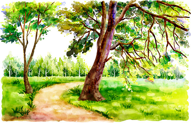 주간 PSD 나무 식물 사계절 계절 길 백그라운드 일러스트 자연 페인터 수채화 풍경 잔디 사람없음 야외 여름 여름풍경 산책로 풀 숲 그늘 시원함 시골길 국내일러스트 자연요소 페인팅 생태계 파일형식 여름_계절