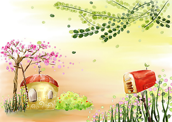 PSD 나무 계절 꽃 길 백그라운드 일러스트 봄꽃 자연 페인터 붓터치 날리기 나뭇잎 수채화 주택 꽃나무 풍경 사람없음 야외 건물 봄풍경 봄 우체통 벚꽃 나뭇가지 벚나무 숲 그림 수제그림 봄배경 국내일러스트 식물 건축물 잎 모션 페인팅 생태계 파일형식