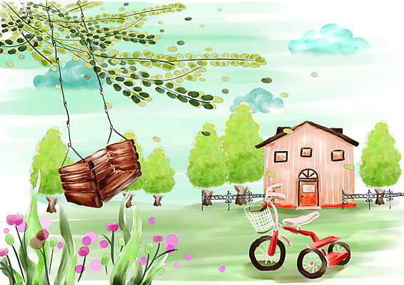 PSD 나무 식물 구름 계절 꽃 육상교통 백그라운드 일러스트 자연 페인터 붓터치 나뭇잎 수채화 주택 풍경 초원 사람없음 야외 건물 울타리 자전거 봄풍경 봄 나뭇가지 그네 그림 수제그림 나무그네 세발자전거 봄배경 국내일러스트 자연요소 건축물 교통수단 잎 페인팅 담장 바이크 생태계 파일형식