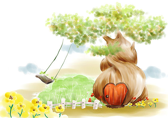 PSD 나무 식물 계절 꽃 길 백그라운드 일러스트 자연 페인터 붓터치 수채화 한그루 풍경 사람없음 야외 울타리 봄풍경 봄 숲 그네 그림 수제그림 나무집 고목나무 봄배경 국내일러스트 1 페인팅 주택 담장 생태계 파일형식