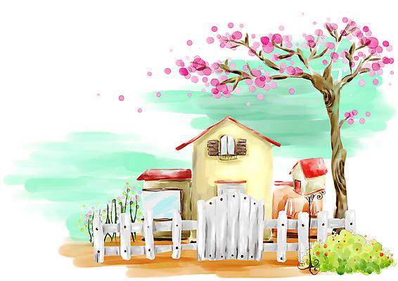 PSD 나무 시설물 계절 현대건축 건축 꽃 백그라운드 일러스트 봄꽃 자연 페인터 붓터치 수채화 주택 꽃나무 한그루 풍경 사람없음 야외 울타리 봄풍경 봄 우체통 벚꽃 건축부분 벚나무 숲 그림 수제그림 봄배경 국내일러스트 식물 1 건축물 페인팅 건물 담장 생태계 파일형식