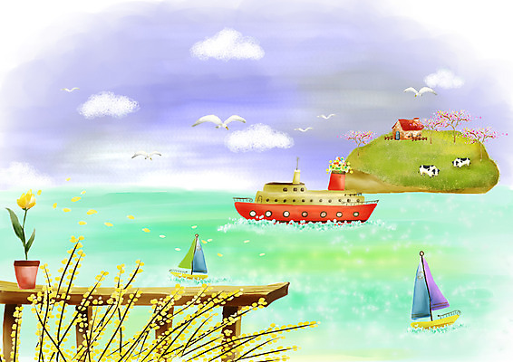 PSD 나무 동물 구름 계절 꽃 교통수단 바다 섬 백그라운드 수상교통 두마리 요트 일러스트 봄꽃 자연 페인터 갈매기 조류 붓터치 수채화 주택 풍경 초원 사람없음 야외 건물 봄풍경 봄 튤립 한척 소 벚나무 유람선 크루즈 개나리 젖소 그림 수제그림 선박 봄배경 국내일러스트 자연요소 식물 1 건축물 교통 2 배_교통 포유류 페인팅 벚꽃 생태계 파일형식