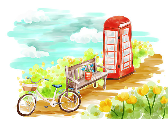 PSD 식물 구름 계절 공원 공공시설 꽃 화분 길 육상교통 교통수단 백그라운드 벤치 의자 일러스트 봄꽃 자연 페인터 붓터치 수채화 풍경 사람없음 야외 자전거 봄풍경 봄 산책로 튤립 숲 그림 수제그림 봄배경 국내일러스트 자연요소 가구 교통 페인팅 바이크 시설 생태계 파일형식