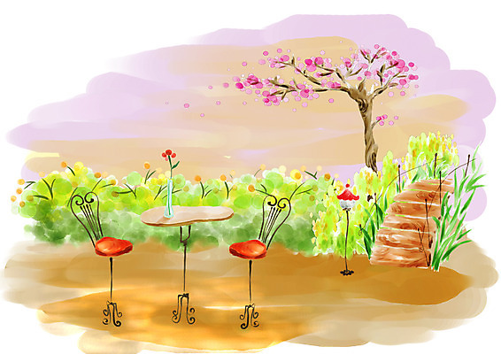 PSD 나무 식물 계절 공공시설 꽃 가구 백그라운드 가로등 의자 일러스트 봄꽃 난간 자연 페인터 탁자 붓터치 조명 수채화 꽃나무 풍경 사람없음 야외 계단 꽃병 봄풍경 봄 숲 그림 수제그림 가교 봄배경 국내일러스트 건축물 생활용품 페인팅 시설 생태계 파일형식