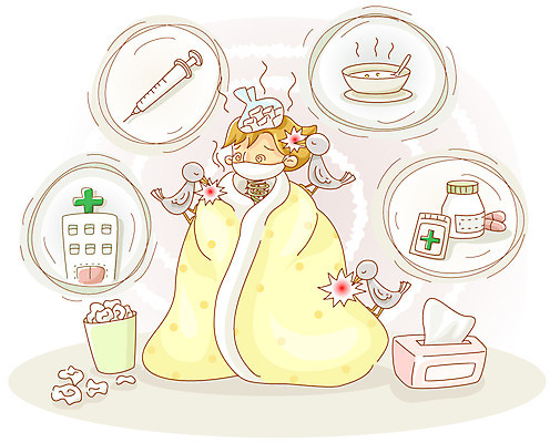 EPS 동물 여자 남자 음식 두마리 일러스트 조류 건강 병원 마스크 한명 사람 20대 성인 라이프 치료 알약 약 이불 고통 쓰레기통 화장지 약병 질병 감기 죽 얼음주머니 각티슈 고열 몸살 몸살감기 얼음찜질 청년만 성인만 코로나바이러스 국내일러스트 1 감정 2 의학 침구 청년 생활 바이러스 주머니 감기_질병 온도 병_담는 파일형식 벡터