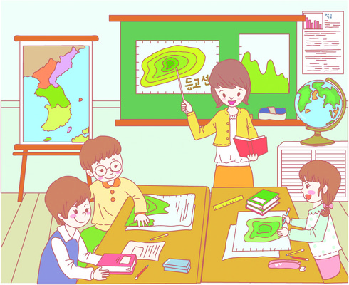 EPS 학생 여자 어린이교육 교육 남자 초등학생 어린이 지도 의자 일러스트 교실 수업 자 설명 사람 소녀 소년 성인 책 세명 연필 지구본 스쿨라이프 교사 칠판 일기예보 책상 지시봉 필통 칠판지우개 등고선 사회시간 지리 지리수업 국내일러스트 직업 라이프스타일 가구 학교 모션 문구용품 학용품 필기구 파일형식 벡터