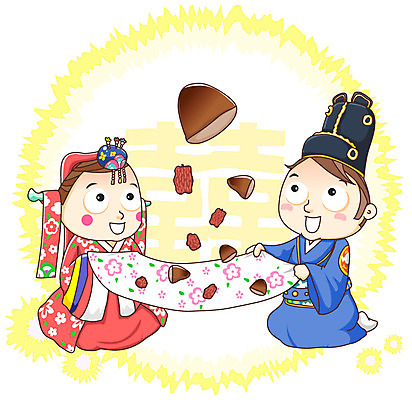 EPS 전신 한국문화 한국전통 부부 커플 여자 남자 신부 한쌍 신랑 결혼 일러스트 신혼부부 결혼식 사랑 사람 앉기 두명 전통무늬 전통문양 보자기 잡기 전통의상 한복 전통혼례 대추 비녀 족두리 각시 획득 폐백 댕기 새신랑 연지곤지 폐백실 국내일러스트 동양문화 전통 문양 감정 무늬 관계 모션 전통소품 한국 이벤트 전통의례 신혼 파일형식 벡터 천_직물 헤어액세사리