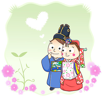 EPS 전신 식물 한국문화 한국전통 부부 커플 여자 남자 꽃 신부 한쌍 신랑 결혼 꽃무늬 일러스트 신혼부부 결혼식 사랑 서기 사람 두명 하트 풀 전통의상 한복 전통혼례 비녀 족두리 각시 댕기 새신랑 연지곤지 국내일러스트 모양 동양문화 전통 감정 무늬 관계 모션 전통소품 한국 이벤트 전통의례 신혼 파일형식 벡터 헤어액세사리